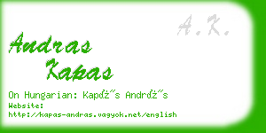 andras kapas business card